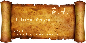 Pilinger Aggeus névjegykártya